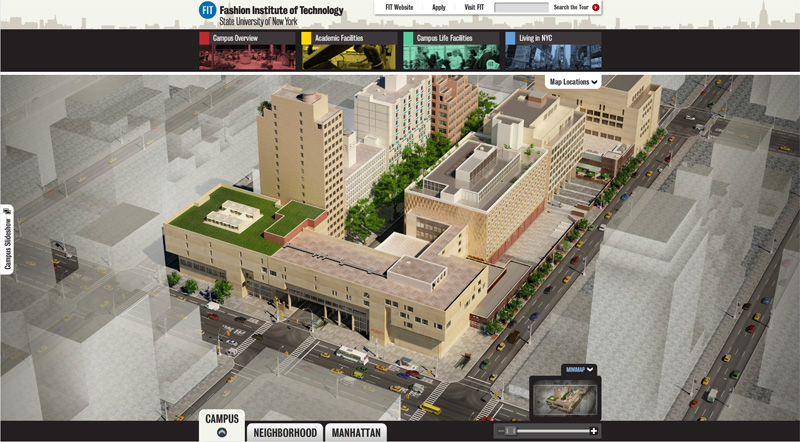 Fashion Institute of Technology Virtual Tour and Interactive Campus,  Neighborhood & City 3D Maps Project